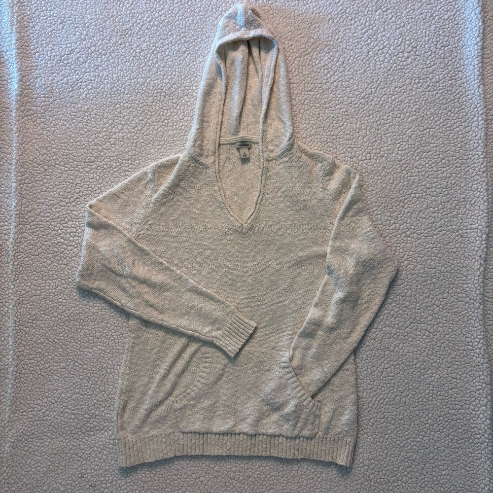 L.L. Bean Off-White Cotton Hoodie
